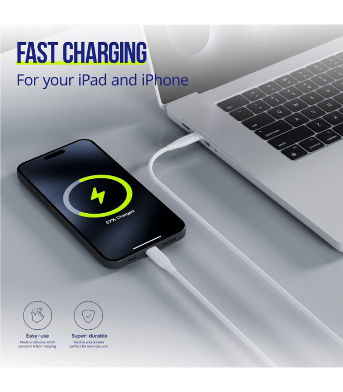 "Allity" kabelis AUC-02 USB-C - USB-C 1,0 m 100W baltas
