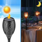 Dekoratyvinis lauko šviestuvas su liepsnos imitacija nuo saulės