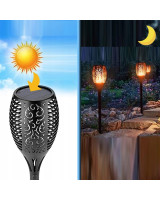 Dekoratyvinis lauko šviestuvas su liepsnos imitacija nuo saulės