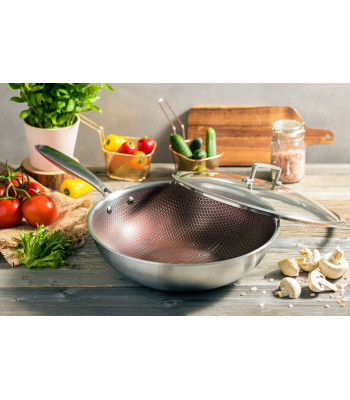 WOK kepimo keptuvė su dangčiu 28 cm EDENBERG EB-14108