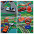 Žaidimų kilimėlis su mašinėlėmis ir kelių eismo ženklais