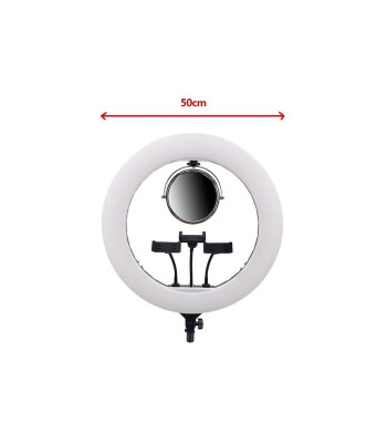 Žiedinė LED makiažo lempa 50cm 96W su pulteliu ir padidinimo veidrodėliu JM520A/YQ520A