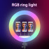 Žiedinė LED RGB makiažo lempa 56 cm su trikoju stovu ir 3 telefono laikikliais N3287