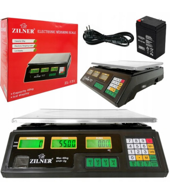 Svarstyklės su kainų skaičiavimo funkcija ir 6 LCD ekranais ZILNER ZL-131
