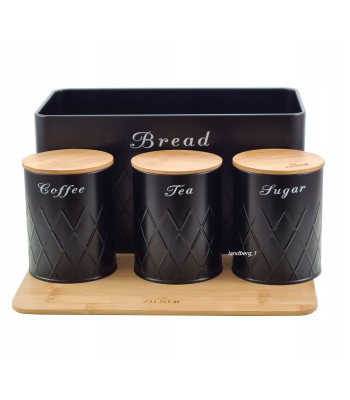 Zilner duoninė su indeliais kavai, arbatai ir cukrui ZL-1116A