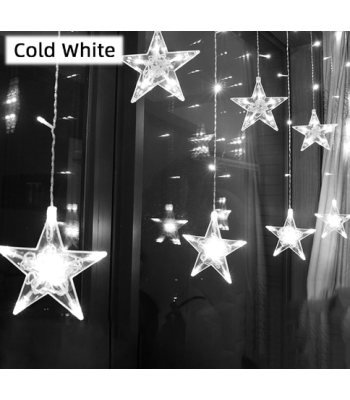 Kalėdinė LED dekoracija - girlianda Žvaigdės Balta spalva 6103
